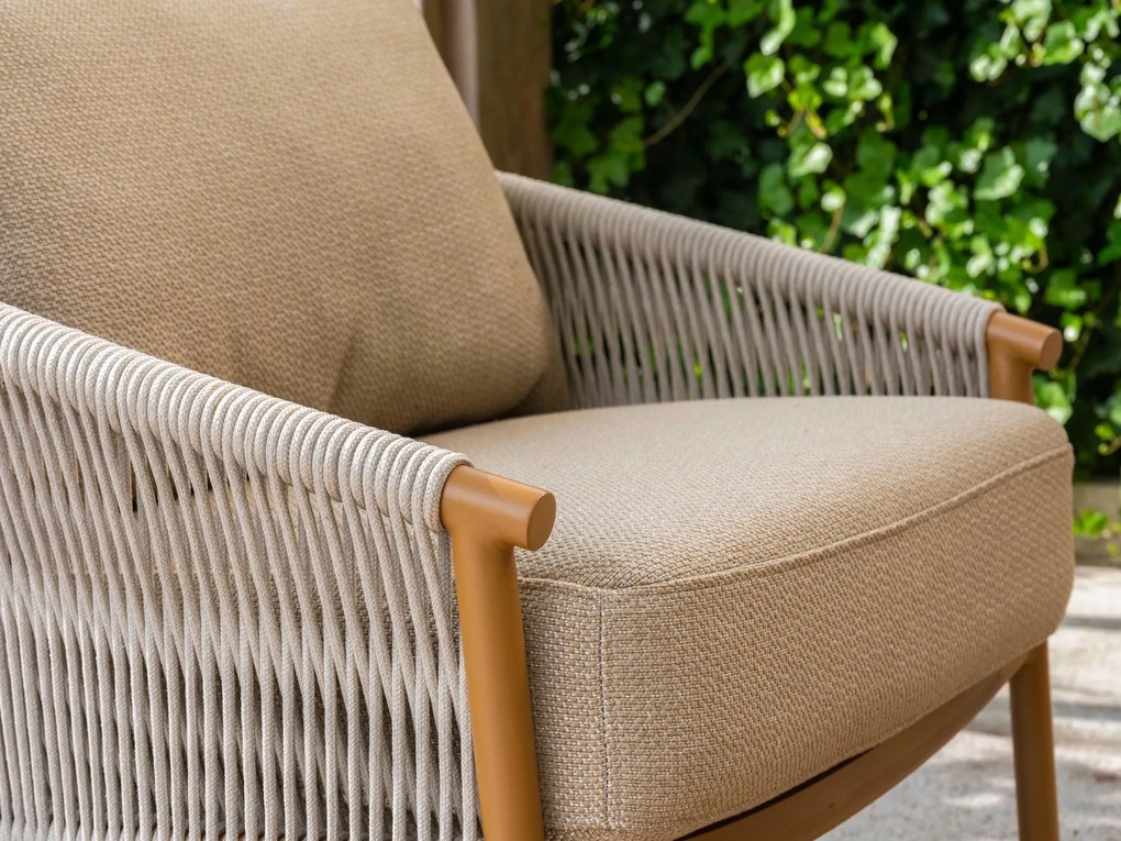 4 Seasons Outdoor Milos loungestoel amber Loungestoel taupe weerbestendig