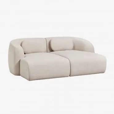 2-delige Modulaire Chaise Longue Bank In Chenille Coquette Chenille Crèmebeige - Sklum