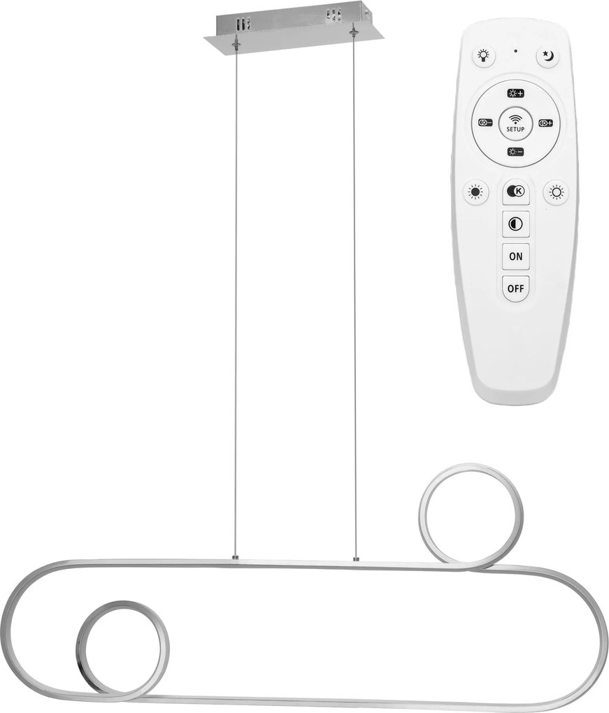 Hangende Plafondlamp LED APP810-CP CHROM afstandsbediening