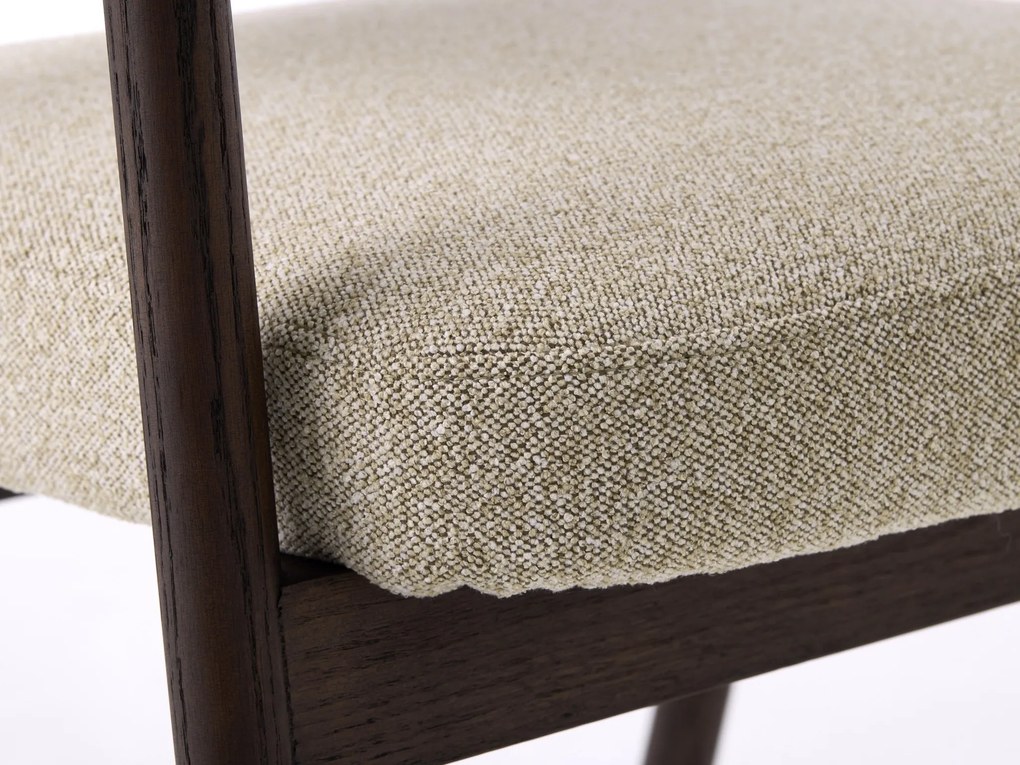 GARDA beige mélange (stof Lake 120) / eiken dark espresso - GESTOFFEERDE STOEL VOOR WOONKAMER/EETKAMER