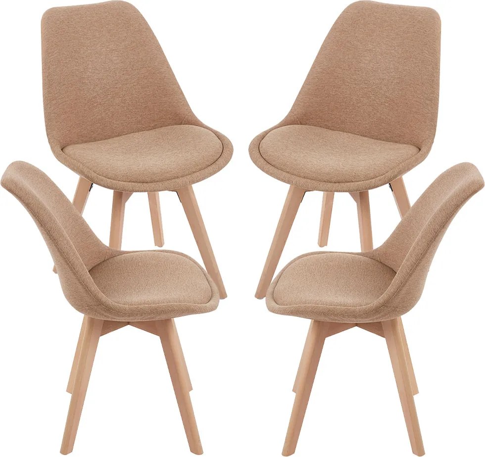 Set 4 Synk Stoffen Stoelen