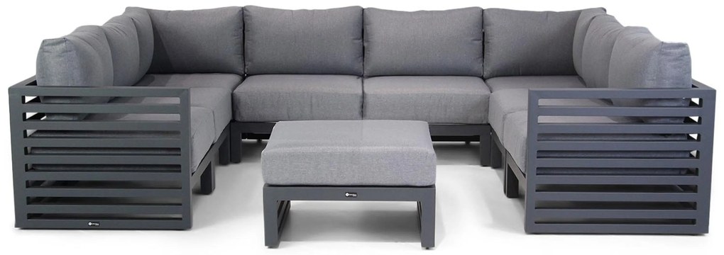 U-Vorm Loungeset 8 personen Aluminium Grijs Santika Furniture Santika Jaya