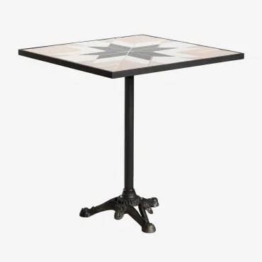 Vierkante Houten Bartafel (70x70 cm) Oix Zwart - Sklum