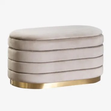 Bank Met Opbergruimte In Fluweel Bradford Grijs – Taupe – Koel - Sklum