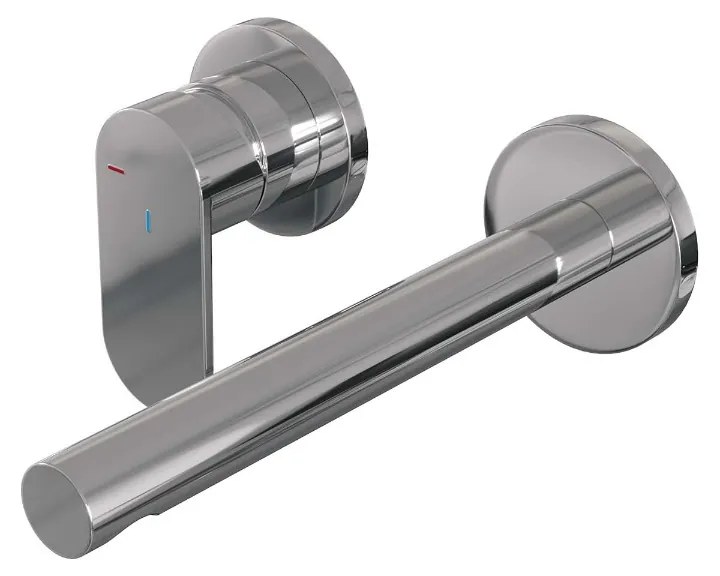 Brauer Chrome Edition ColdStart wastafelkraan inbouw rechte uitloop en rozetten model C2 chroom