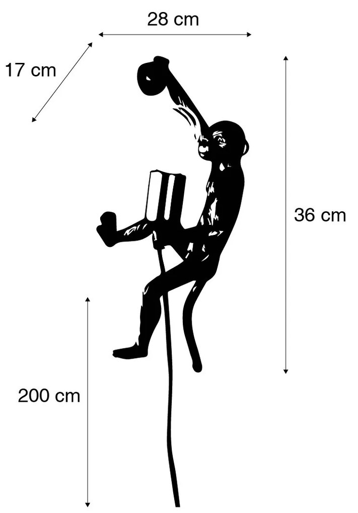 Klassieke wandlamp goud - Animal Monkey Klassiek / Antiek E27 Binnenverlichting Lamp