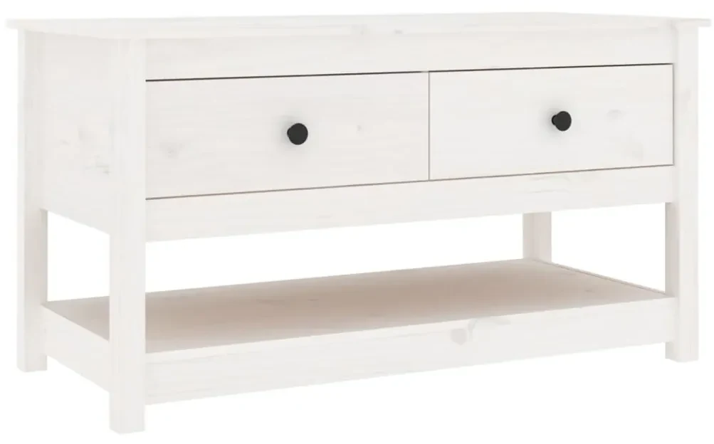 vidaXL Salontafel 102x49x55 cm massief grenenhout wit