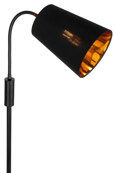 Moderne vloerlamp zwart met goud - Carmen