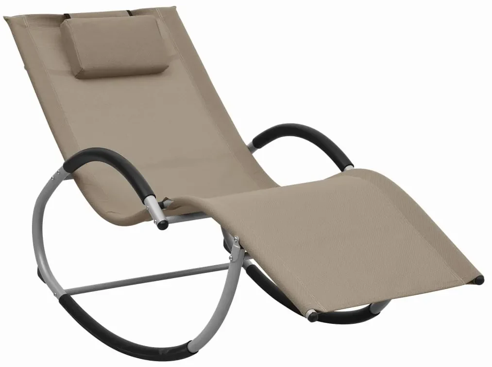 vidaXL Ligbed met kussen textileen taupe