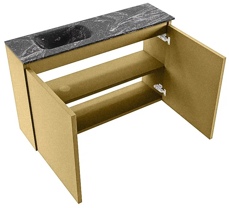 Mondiaz Ture DLux toiletmeubel 80cm oro met wastafel lava links zonder kraangat