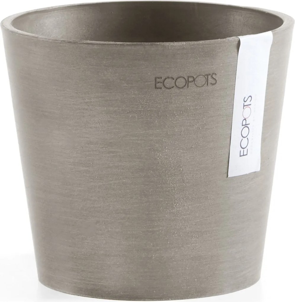 Ecopots Amsterdam 13 - Taupe - Diameter 13 x H11,4 cm - Ronde taupe bloempot