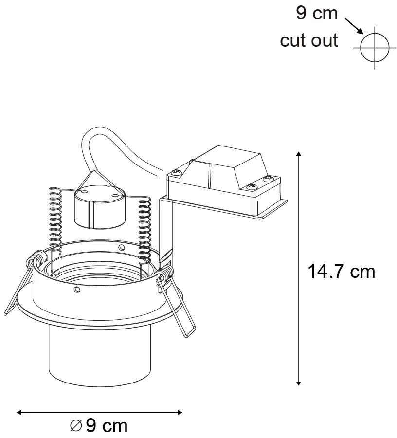 Moderne inbouwspot gunmetal GU10 50mm rond kantelbaar - Installa