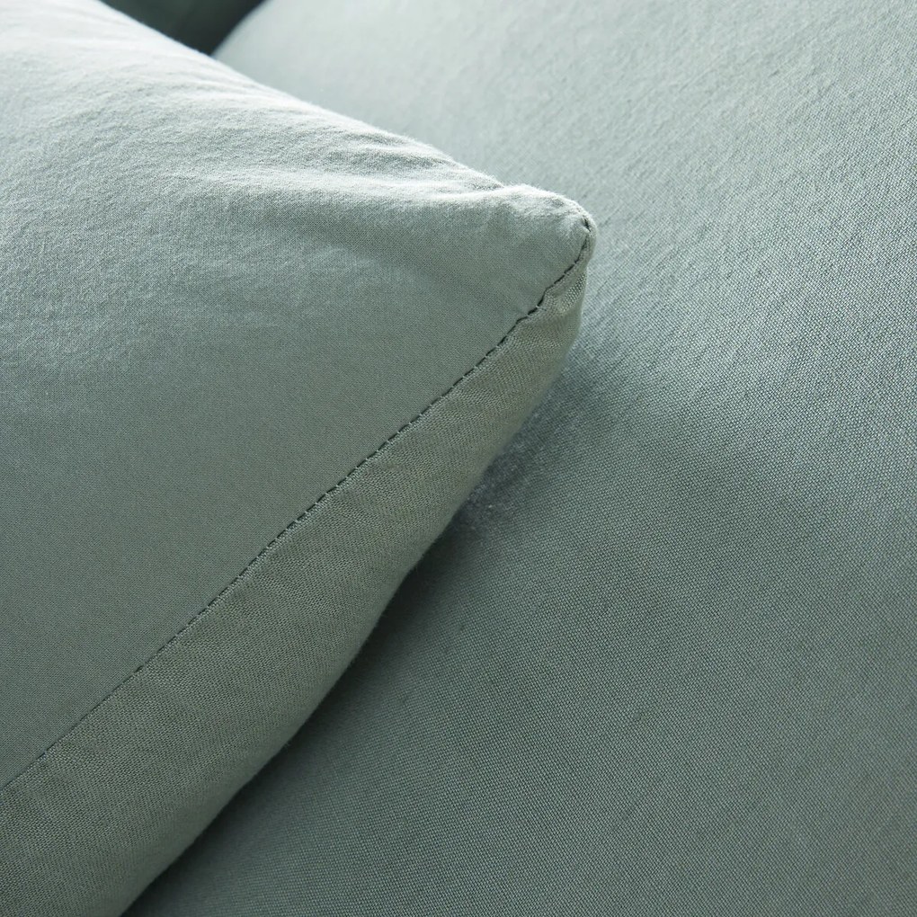 Dubbelzijdige kussensloop in gewassen linnen en gewassen katoen, Annaba