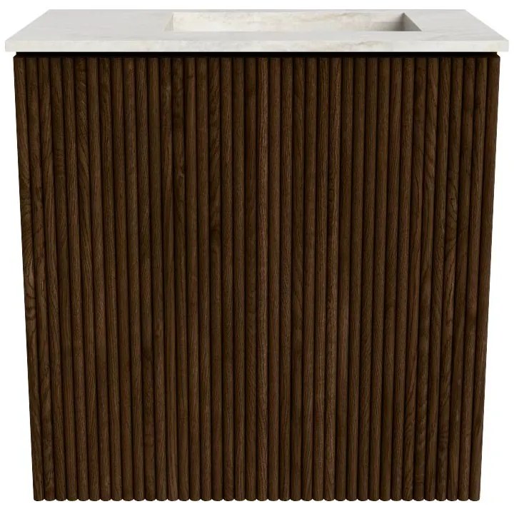 Mondiaz Joya DLux 40cm toiletmeubel walnut met wastafel faye rechts zonder kraangat ostra
