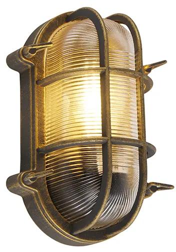 Buitenlamp Wand en plafondlamp goud/messing ovaal IP44 - Noutica Industriele / Industrie / Industrial E27 IP44 Buitenverlichting