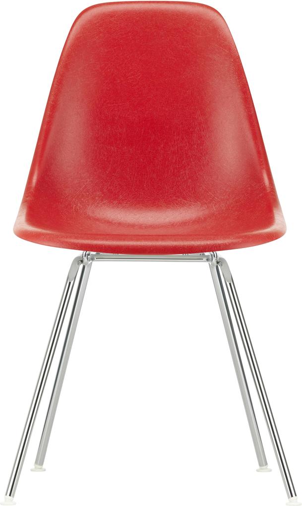 Vitra Eames DSX Fiberglass stoel verchroomd onderstel Classic Red