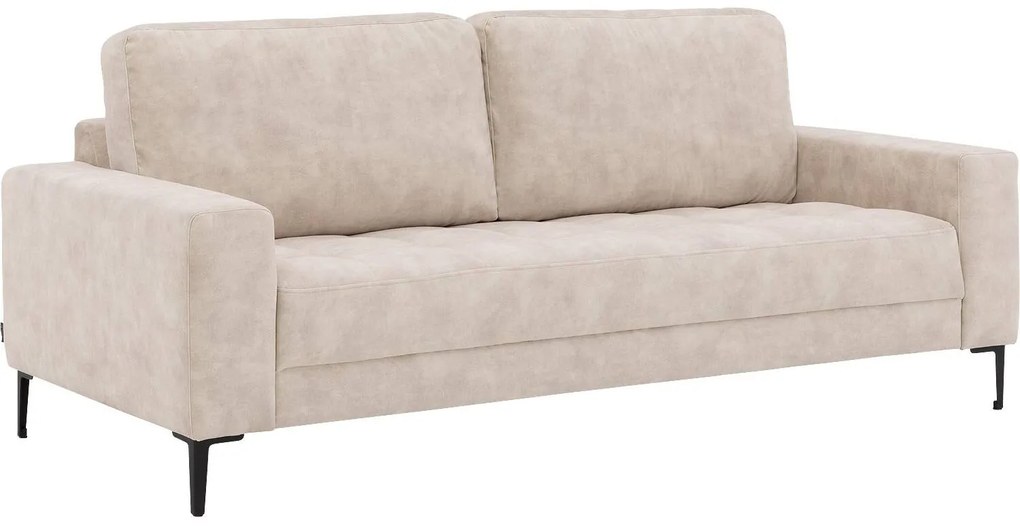 Goossens Bank Coco beige, stof, 3-zits, stijlvol landelijk