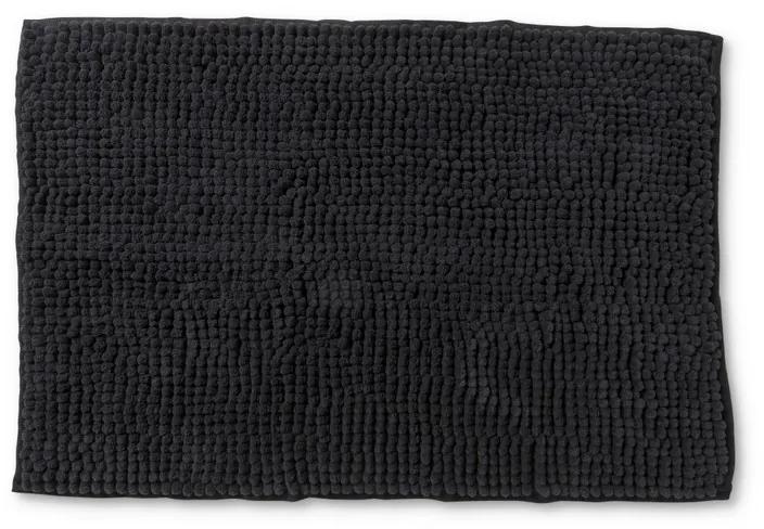 Badmat chenille - zwart - 40x60 cm