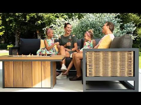 Lifestyle Garden Furniture Seaside Teak Lounge Vuurtafel X Part /: Aluminium/teak Grijs