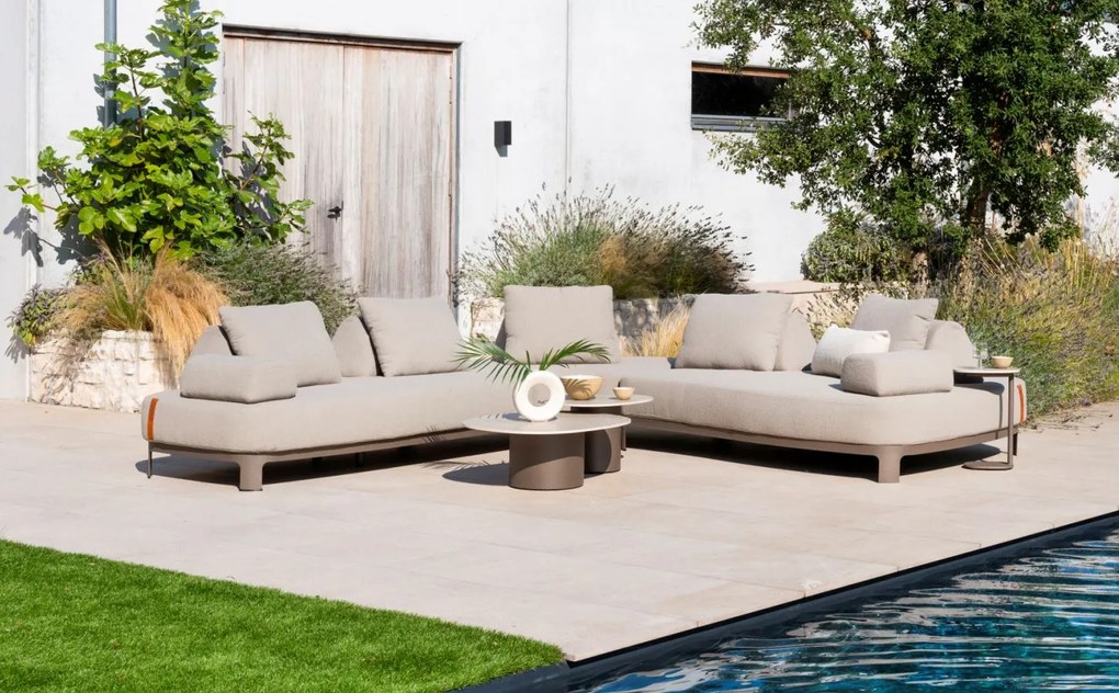 4 Seasons Outdoor Santorini hoek loungebank terre met knuffelhoek  Loungebank    bruin weerbestendig