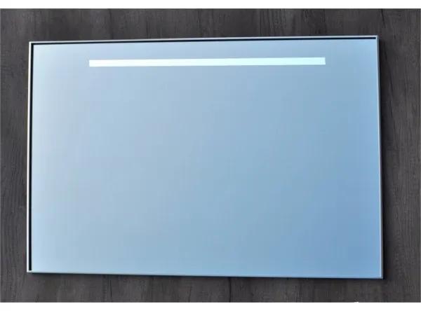 Sanicare Qmirrors LED Spiegel met Cool White Leds 120cm Sensor schakelaar 1 x horizontale strook alu omlijsting LC1.70120A