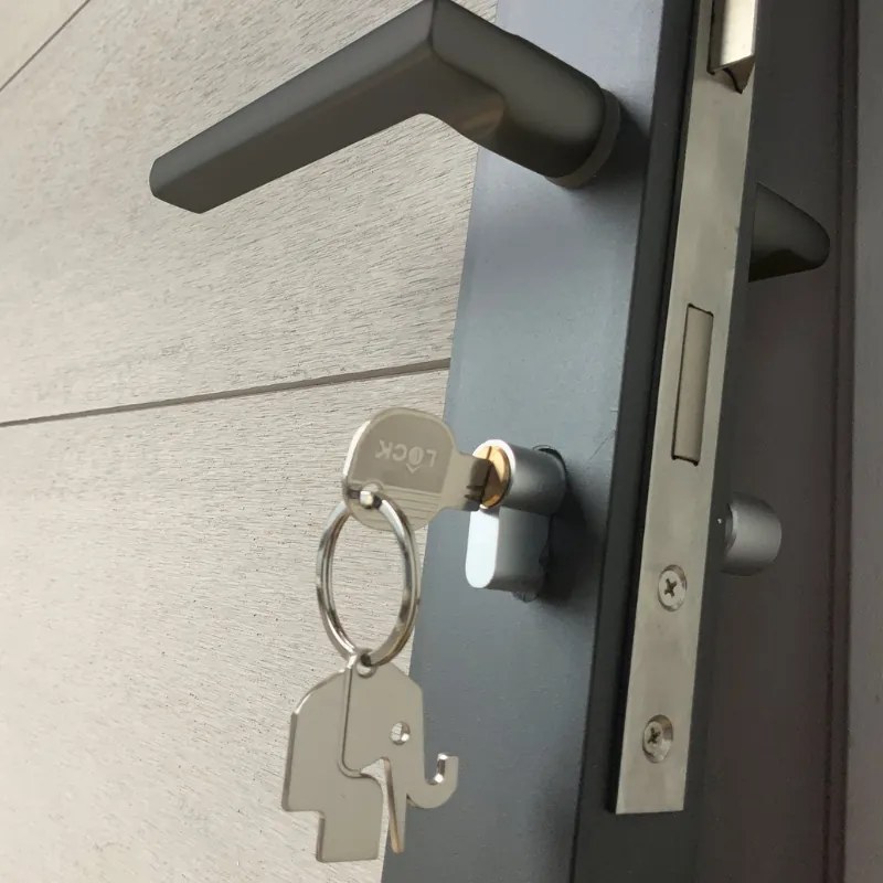 Tuindeur composiet Forte betongrijs incl. slot en antraciet aluminium kader (90 x 180 cm)