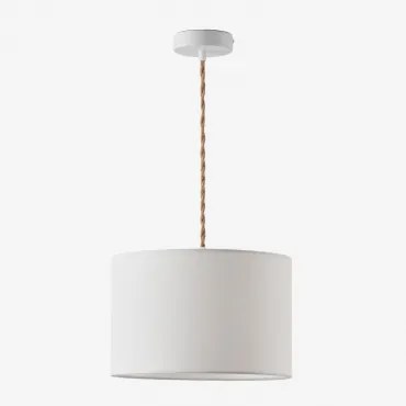 Arlina Stoffen Hanglamp Plafondlamp Natuurlijk - Wit & Wit Ø30 Cm - ↑20 Cm Arlina - Sklum
