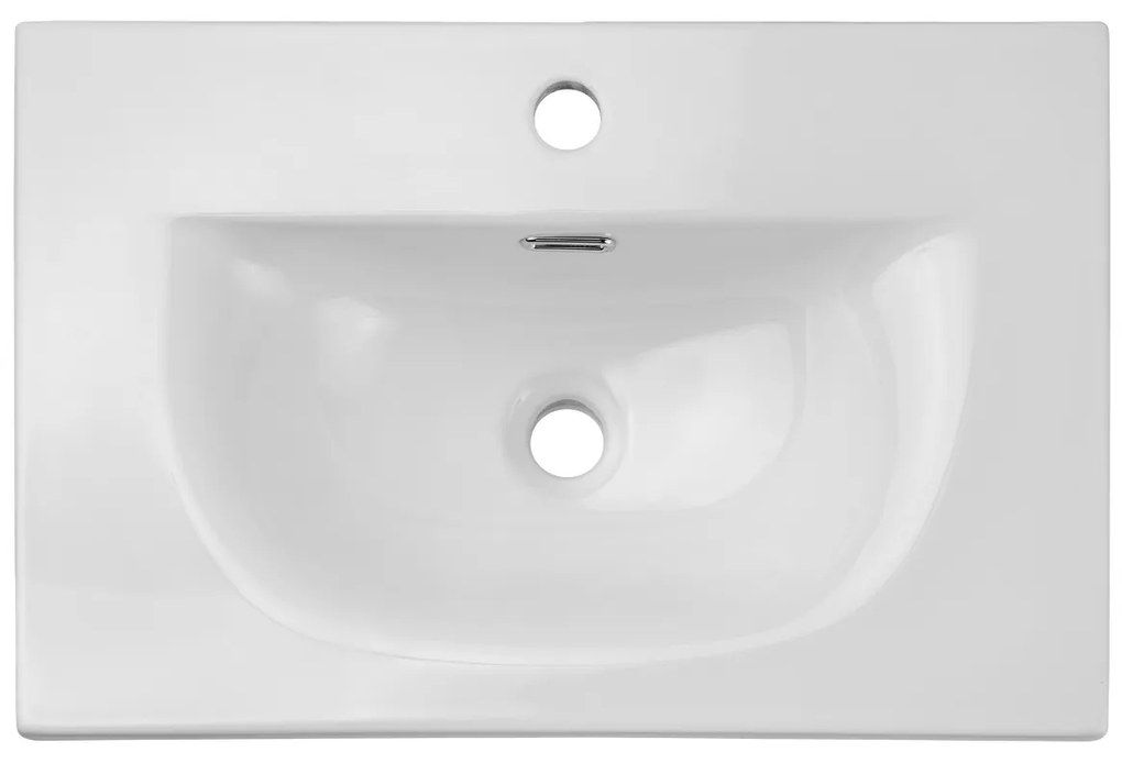 Comad Nova White badkamermeubel 60x40cm wit met 2 lades en wastafel 1 kraangat