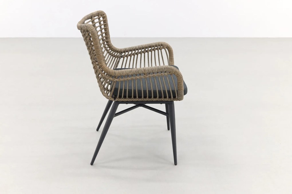 Jasmine Naturel/Rome 6-persoons dining tuinset 240x100 cm. - Grey teak