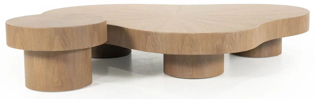 Eleonora Bobbie Grote Salontafel Organisch Lichtbruin - 150 X 110cm.