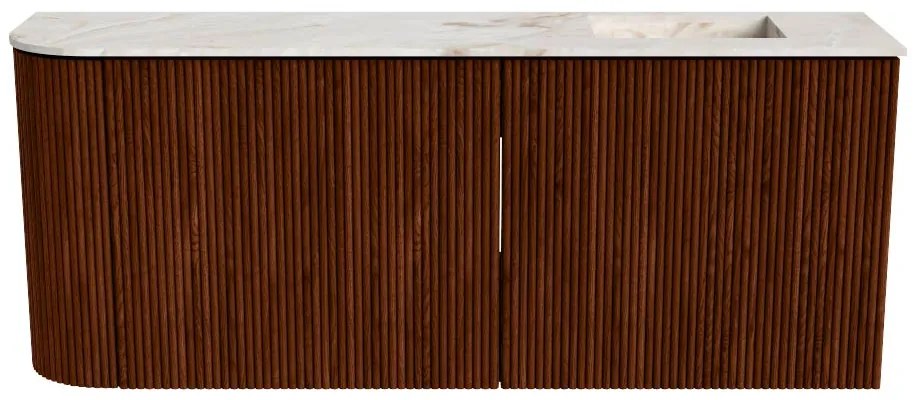 Mondiaz Joya DLux 100cm toiletmeubel ronding links ruby met wastafel faye rechts 1 kraangat frappe