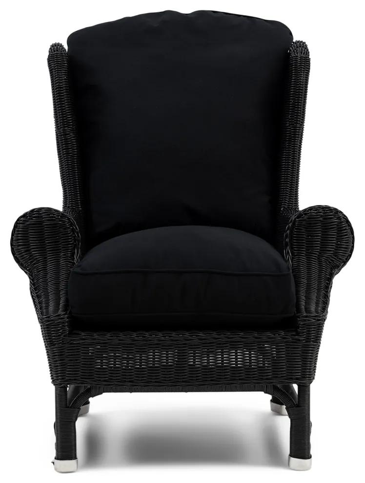 Rivièra Maison - Nicolas Outdoor Wing Chair, black - Kleur: zwart