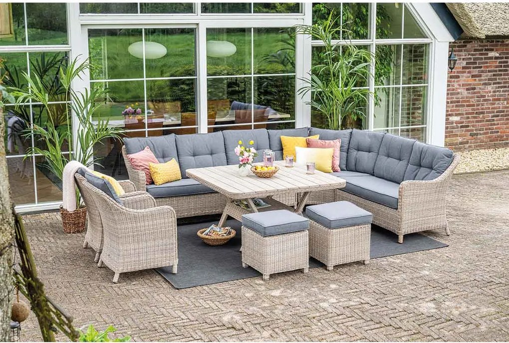 Garden Impressions Nova lounge dining set 6-delig incl stoelen - mystic grey