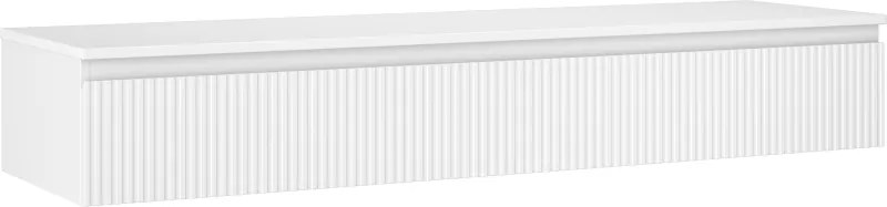 Mexen Rivel badkamerkast 160 cm met blad, 1 lade, geribbeld, mat wit - 91A20-16023-1-BFC01