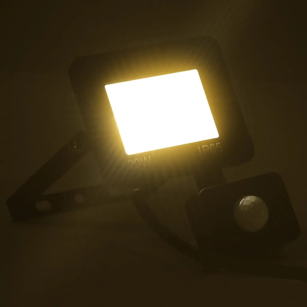 vidaXL Spotlight met sensor LED 20 W warmwit