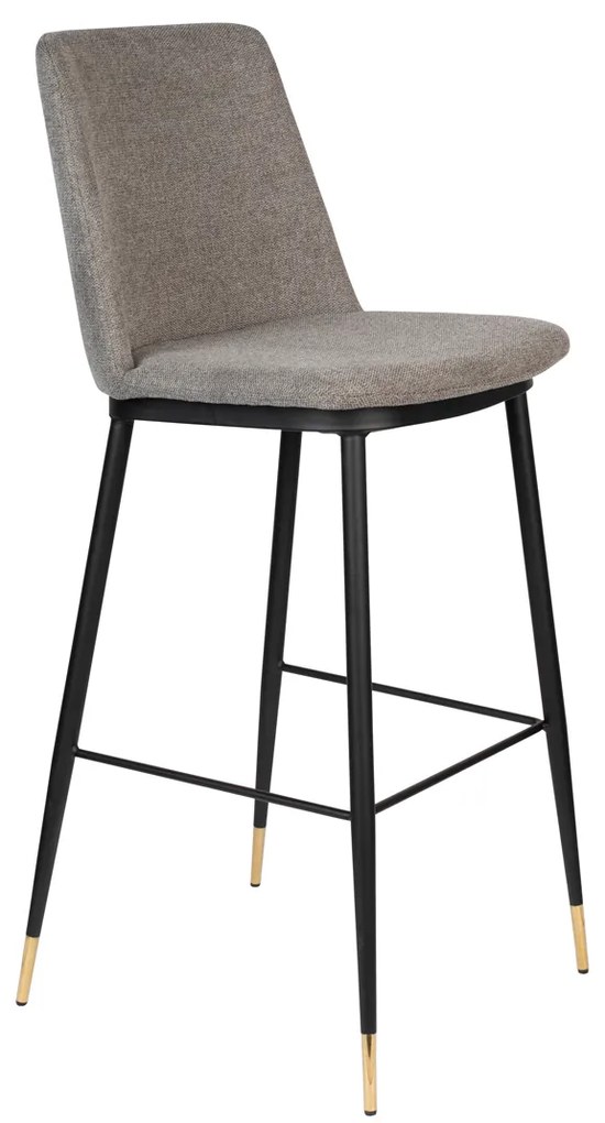 Hoge Barstoel Van Stof Lichtgrijs