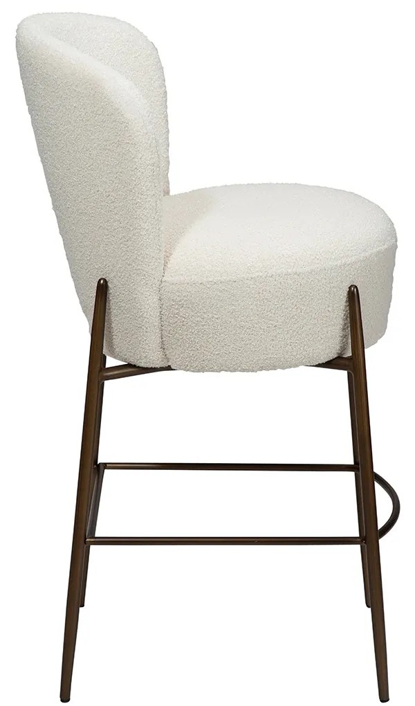 Dan-Form Orbit Boucle Barstoel Dove Lichtgrijs Met Hoge Rugleuning