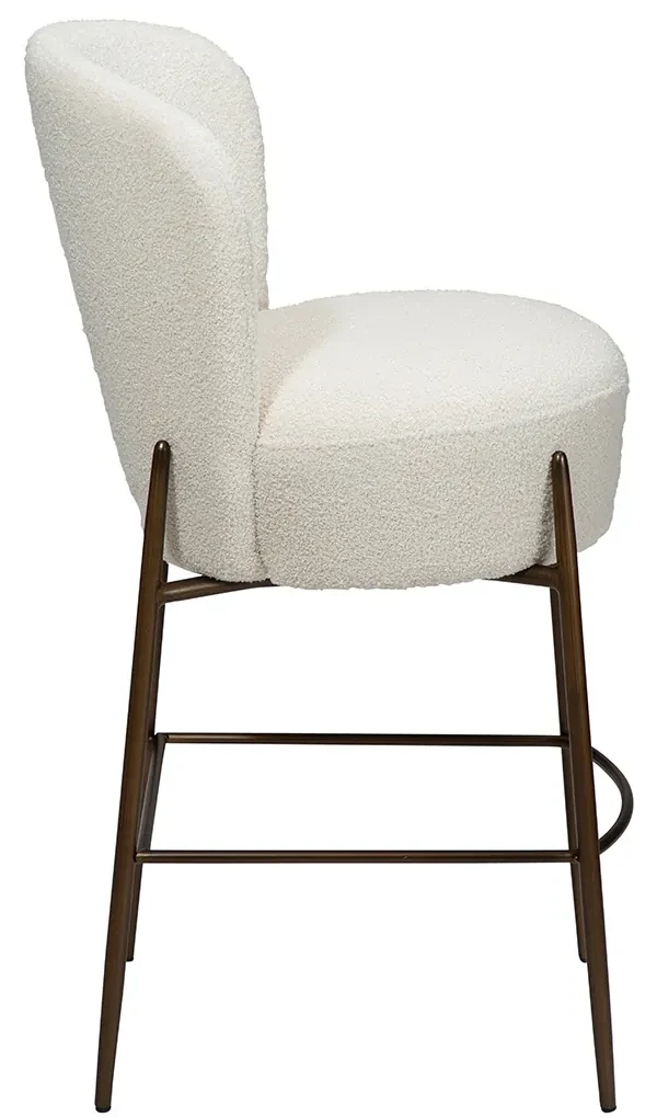 Dan-Form Orbit Boucle Barstoel Dove Lichtgrijs Met Hoge Rugleuning