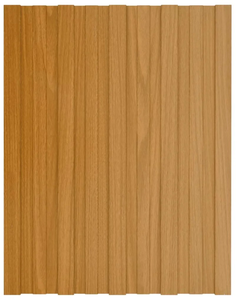 vidaXL Dakpanelen 12 st 60x45 cm gegalvaniseerd staal lichthoutkleurig
