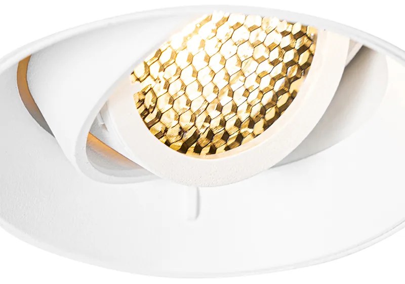 Set van 6 Moderne inbouwspot wit GU10 rond trimless - Oneon Honey GU10 Binnenverlichting Lamp