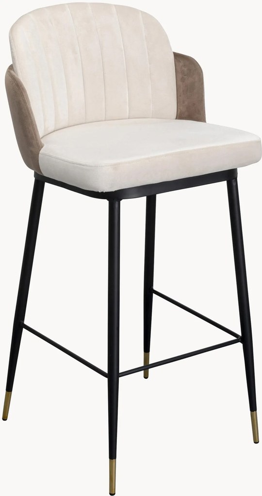 Fluwelen barkrukken Hojas, 2 stuks