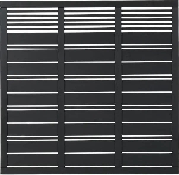 Schutting vuren - Silence louvre recht zwart (176 x 170 cm)