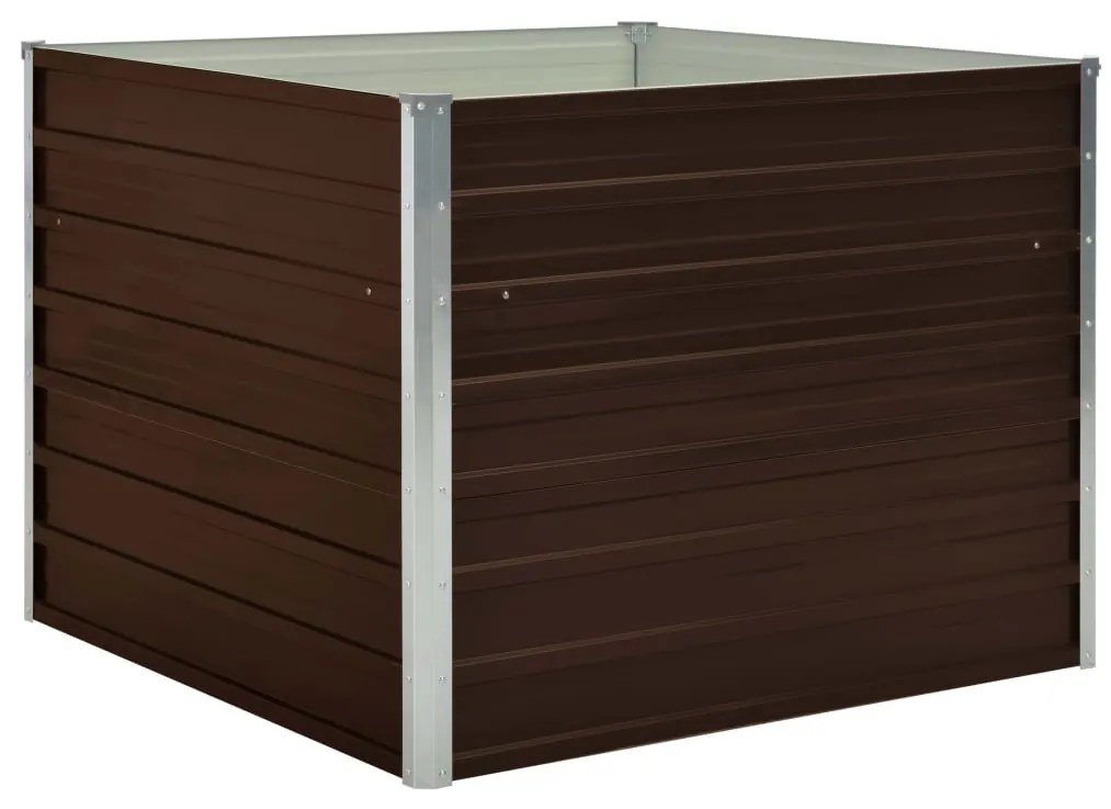 vidaXL Plantenbak verhoogd 100x100x77 cm gegalvaniseerd staal bruin