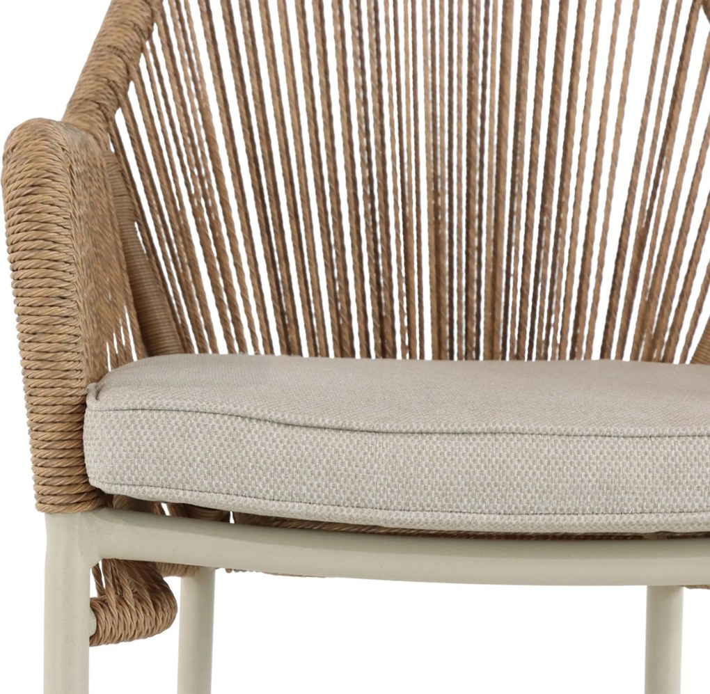 Barstoel Aluminium/rope Taupe-naturel-bruin De Laan Marbella