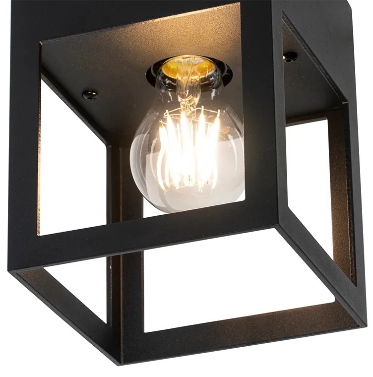 Moderne plafondlamp zwart - Cela Modern E27 vierkant Binnenverlichting Lamp