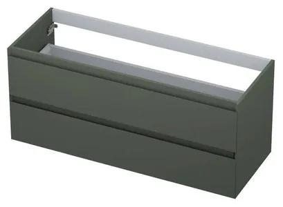 INK Wastafelonderkast - 120x45x52cm - 2 lades - greeploos - 45 graden afwerking rondom - MDF lak Mat beton groen 1240447