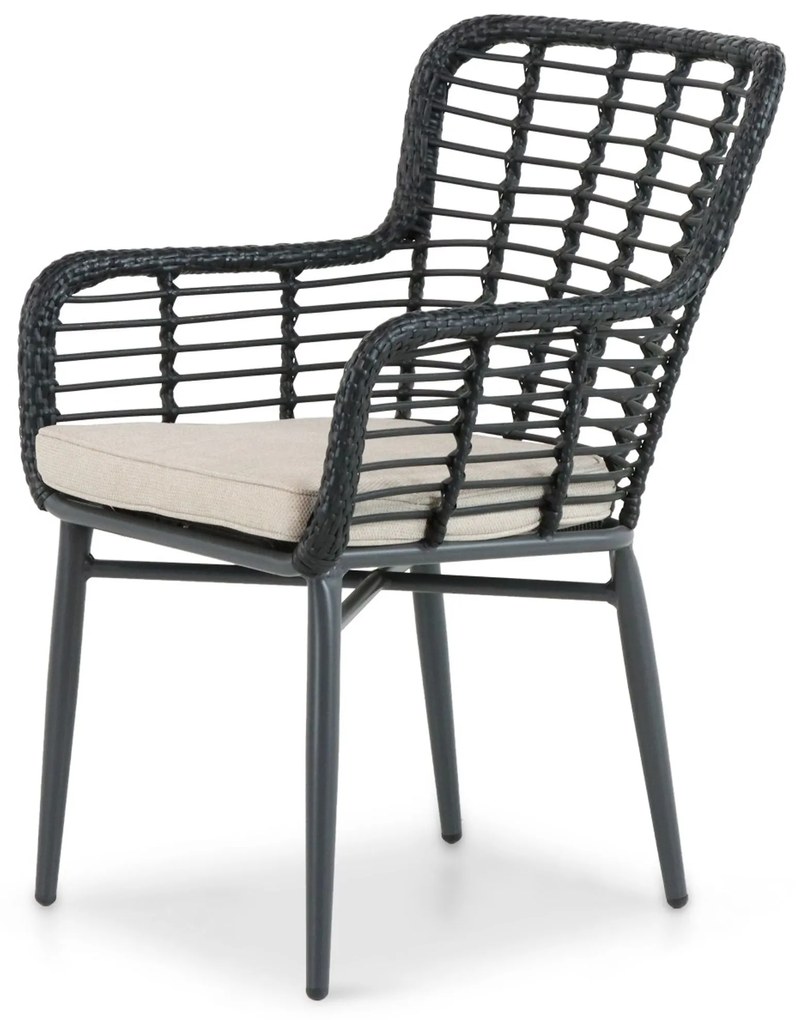 Tuinset 4 personen 90 cm Aluminium/Wicker Zwart De Laan Projects