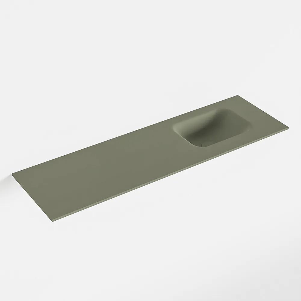 MONDIAZ LEX Army solid surface inleg wastafel voor toiletmeubel 100cm. Positie wasbak rechts