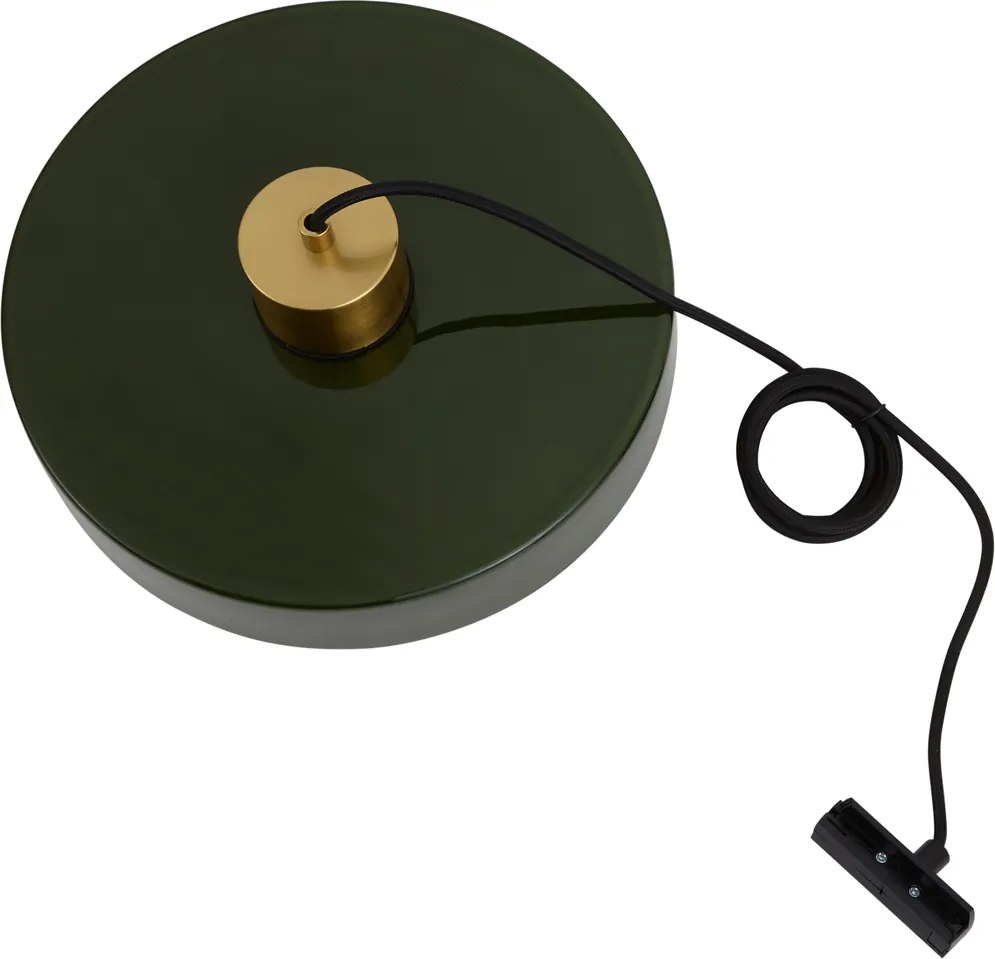 Retro hanglamp messing met groen voor railsysteem 1-fase - Iconic Jina