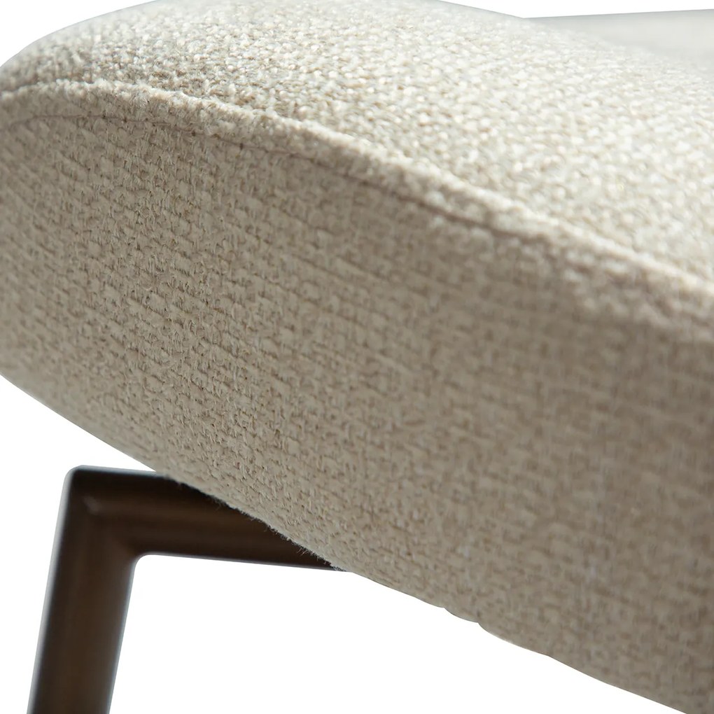 Dan-Form Glory Swivel Draaibare Eetkamerstoel Almond Shimmer Boucle